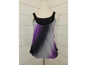 Y2K Paper Doll medium purple & black sleeveless top